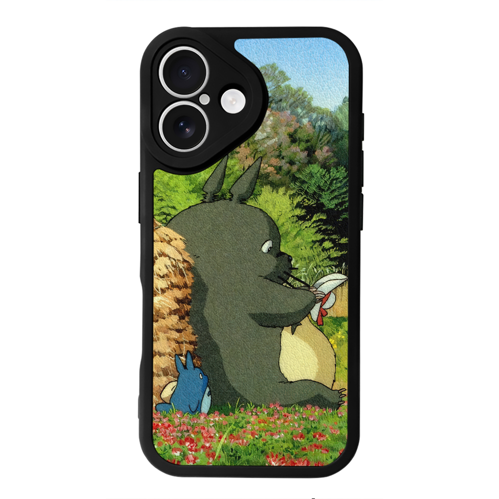 となりのトトロ 草壁メイ 草壁サツキ My Neighbor Totoro Satsuki Kusakabe Mei Kusakabe 【iPhone 16シリーズ対応】シリコンスマホケース（レザー調） 材質：シリコン